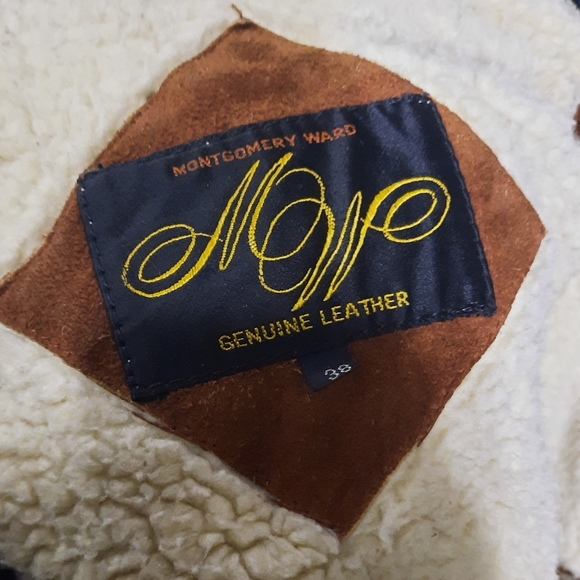 ~{Montgomery Ward}~ Vintage sherpa lined suede leather jacket. - Picture 12 of 13